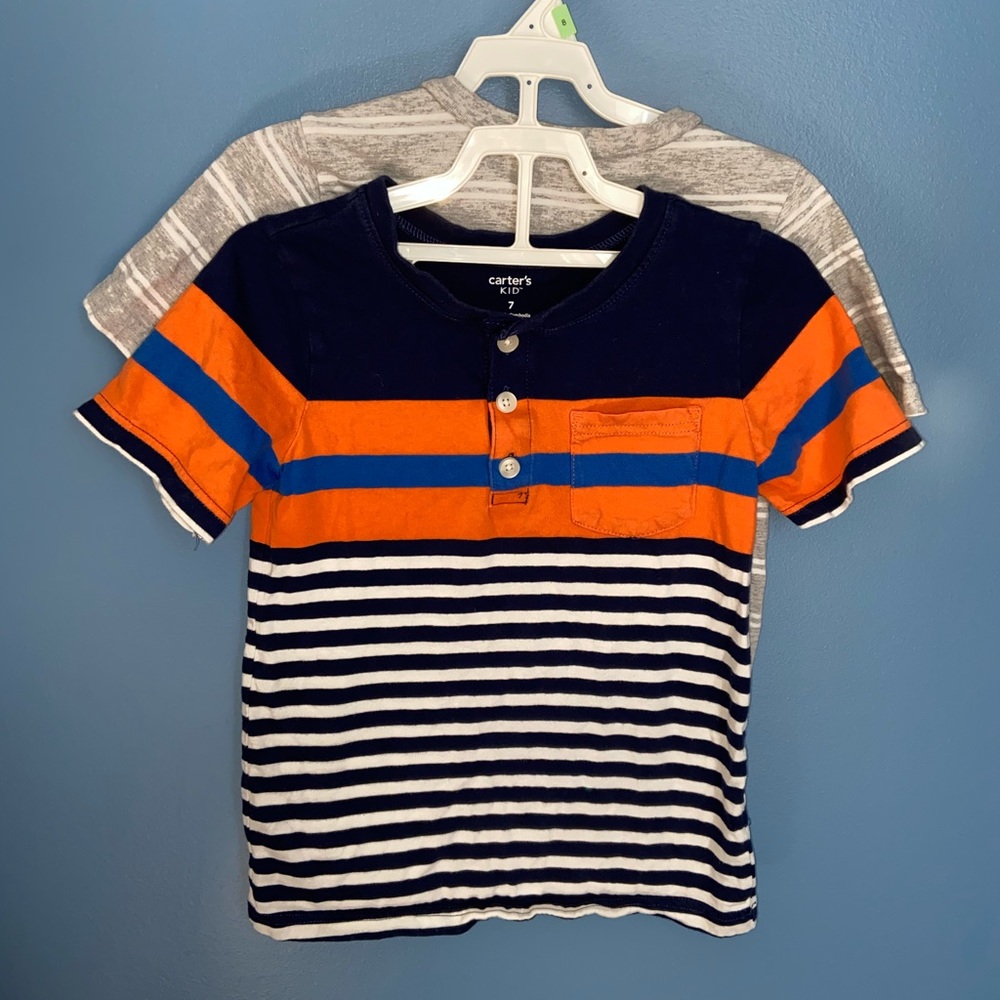 BUNDLE 2x Carter’s Henley T-Shirts Size 7